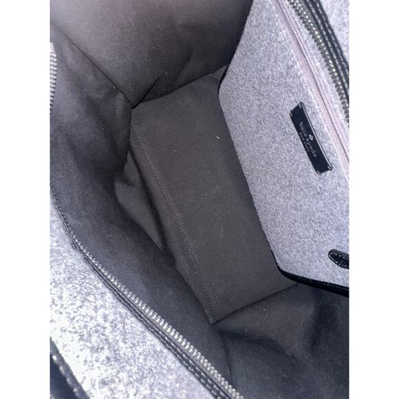 Kate Spade New York Black/Grey Ella Felt and Leather Large Top Zip Tote EUC 499 - Picture 14 of 16